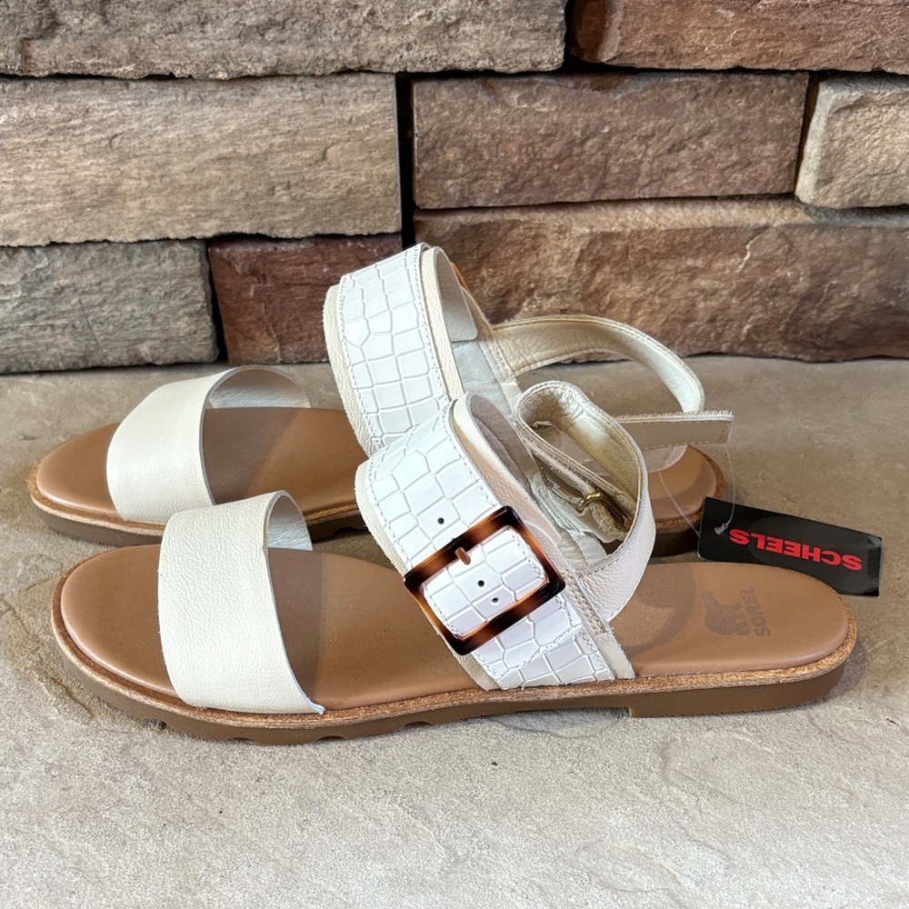 Sorel sz 11 cream and white sandals NWT